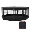 Dog Playpen, 8 Pcs 24 x 24 in Panels Foldable Metal Pet Exercise Pen, Dog Fence Indoor and Outdoor Pen with Door, Storage Bag