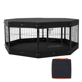 Dog Playpen, 8 Pcs 24 x 24 in Panels Foldable Metal Pet Exercise Pen, Dog Fence Indoor and Outdoor Pen with Door, Storage Bag