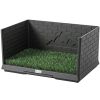 Dog Grass Pad with High Walls and Tray, Indoor Potty Tray for Puppy Training, Pee Pad Holder with Artificial Grass
