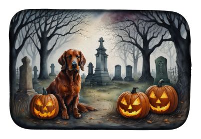 Irish Setter Spooky Halloween Dish Drying Mat Absorbent Dish Drying Mat Pad for Kitchen Counter Dish Drainer Mat for Countertop, 14 x 21", Multicolor