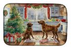Chesapeake Bay Retriever Christmas Cookies Dish Drying Mat Absorbent Dish Drying Mat Pad for Kitchen Counter Dish Drainer Mat for Countertop, 14 x 21"