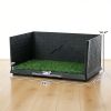 Dog Grass Pad with High Walls and Tray, Indoor Potty Tray for Puppy Training, Pee Pad Holder with Artificial Grass