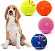 Tennis Ball Dog Toys 4 Pack - 4-Inch Durable and Safe Dog Ball, Sound Output from The Large Tennis Balls for Dogs with Mesh Bag