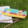 [Dog's Home] Embroidered Applique Pencil Pouch Bag / Cosmetic Bag / Carrying Case (7.5*2.8*1.4)
