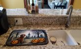 Irish Setter Spooky Halloween Dish Drying Mat Absorbent Dish Drying Mat Pad for Kitchen Counter Dish Drainer Mat for Countertop, 14 x 21", Multicolor