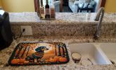 Dachshund Fall Dish Drying Mat Absorbent Dish Drying Mat Pad for Kitchen Counter Dish Drainer Mat for Countertop, 14 x 21", Multicolor