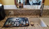 Siberian Husky Spooky Halloween Dish Drying Mat Absorbent Dish Drying Mat Pad for Kitchen Counter Dish Drainer Mat for Countertop, 14 x 21"