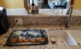 Saint Bernard Spooky Halloween Dish Drying Mat Absorbent Dish Drying Mat Pad for Kitchen Counter Dish Drainer Mat for Countertop, 14 x 21", Multicolor