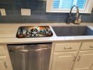 Basset Hound Spooky Halloween Dish Drying Mat Absorbent Dish Drying Mat Pad for Kitchen Counter Dish Drainer Mat for Countertop, 14 x 21", Multicolor