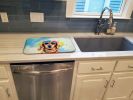 Dachshund Hippie Dawg Dish Drying Mat Absorbent Dish Drying Mat Pad for Kitchen Counter Dish Drainer Mat for Countertop, 14 x 21", Multicolor