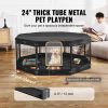 Dog Playpen, 8 Pcs 24 x 24 in Panels Foldable Metal Pet Exercise Pen, Dog Fence Indoor and Outdoor Pen with Door, Storage Bag