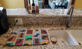 Lots of Black and Tan Dachshund Dish Drying Mat Absorbent Dish Drying Mat Pad for Kitchen Counter Dish Drainer Mat for Countertop, 14 x 21"