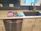 Keeshond Hippie Dawg Dish Drying Mat Absorbent Dish Drying Mat Pad for Kitchen Counter Dish Drainer Mat for Countertop, 14 x 21", Multicolor