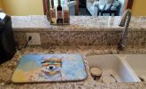 Alaskan Klee Kai Hippie Dawg Dish Drying Mat Absorbent Dish Drying Mat Pad for Kitchen Counter Dish Drainer Mat for Countertop, 14 x 21", Multicolor