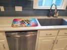 Beagle Hippie Dawg Dish Drying Mat Absorbent Dish Drying Mat Pad for Kitchen Counter Dish Drainer Mat for Countertop, 14 x 21", Multicolor