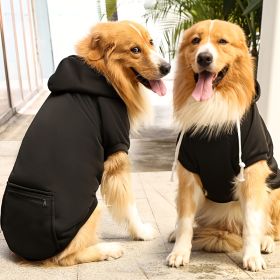 Pet Hoodie For Small Medium Large Dogs; Soft Fleece Dog Clothes With Hat & Pocket; Pet Winter Apparel (Color: Black, size: XL)