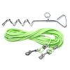 Heavy Duty Dog Tie Out Cable with Stake, Waterproof PVC Double Dog Leash for Yard Camping