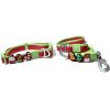 Christmas Themed Dog Collar and Leash Set, Waterproof PVC Pet Collar with Cute Charms for Small Medium Dogs