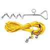Heavy Duty Dog Tie Out Cable with Stake, Waterproof PVC Double Dog Leash for Yard Camping