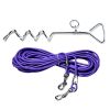 Heavy Duty Dog Tie Out Cable with Stake, Waterproof PVC Double Dog Leash for Yard Camping