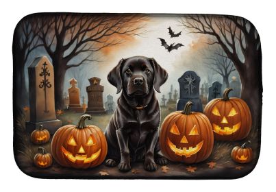 Chocolate Labrador Retriever Spooky Halloween Dish Drying Mat Absorbent Dish Drying Mat Pad for Kitchen Counter Dish Drainer Mat for Countertop (Default: Default)