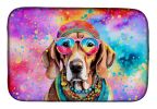 Weimaraner Hippie Dawg Dish Drying Mat Absorbent Dish Drying Mat Pad for Kitchen Counter Dish Drainer Mat for Countertop, 14 x 21", Multicolor
