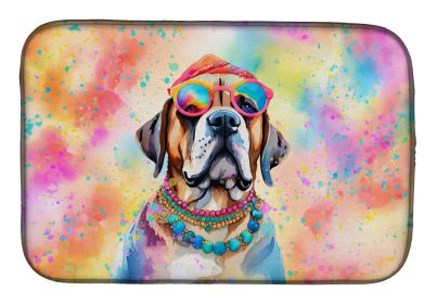 Mastiff Hippie Dawg Dish Drying Mat Absorbent Dish Drying Mat Pad for Kitchen Counter Dish Drainer Mat for Countertop, 14 x 21", Multicolor (Default: Default)
