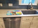 Chihuahua Hippie Dawg Dish Drying Mat Absorbent Dish Drying Mat Pad for Kitchen Counter Dish Drainer Mat for Countertop, 14 x 21", Multicolor