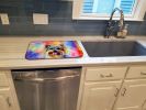 Yorkshire Terrier Hippie Dawg Dish Drying Mat Absorbent Dish Drying Mat Pad for Kitchen Counter Dish Drainer Mat for Countertop, 14 x 21", Multicolor