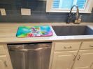Westie Hippie Dawg Dish Drying Mat Absorbent Dish Drying Mat Pad for Kitchen Counter Dish Drainer Mat for Countertop, 14 x 21", Multicolor