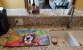 Hippie Dawg Dish Drying Mat Absorbent Dish Drying Mat Pad for Kitchen Counter Dish Drainer Mat for Countertop, 14 x 21", Multicolor