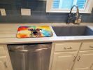 Bullmastiff Hippie Dawg Dish Drying Mat Absorbent Dish Drying Mat Pad for Kitchen Counter Dish Drainer Mat for Countertop, 14 x 21", Multicolor