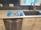 Old English Sheepdog Hippie Dawg Dish Drying Mat Absorbent Dish Drying Mat Pad for Kitchen Counter Dish Drainer Mat for Countertop, 14 x 21"
