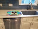 Schnauzer Hippie Dawg Dish Drying Mat Absorbent Dish Drying Mat Pad for Kitchen Counter Dish Drainer Mat for Countertop, 14 x 21", Multicolor