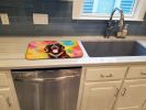 Chocolate Labrador Hippie Dawg Dish Drying Mat Absorbent Dish Drying Mat Pad for Kitchen Counter Dish Drainer Mat for Countertop, 14 x 21", Multicolor