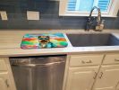 Cairn Terrier Hippie Dawg Dish Drying Mat Absorbent Dish Drying Mat Pad for Kitchen Counter Dish Drainer Mat for Countertop, 14 x 21", Multicolor