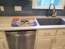 Shih Tzu Hippie Dawg Dish Drying Mat Absorbent Dish Drying Mat Pad for Kitchen Counter Dish Drainer Mat for Countertop, 14 x 21", Multicolor
