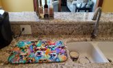 Boxer Hippie Dawg Dish Drying Mat Absorbent Dish Drying Mat Pad for Kitchen Counter Dish Drainer Mat for Countertop, 14 x 21", Multicolor