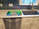Siberian Husky Hippie Dawg Dish Drying Mat Absorbent Dish Drying Mat Pad for Kitchen Counter Dish Drainer Mat for Countertop, 14 x 21", Multicolor