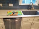 Chow Chow Hippie Dawg Dish Drying Mat Absorbent Dish Drying Mat Pad for Kitchen Counter Dish Drainer Mat for Countertop, 14 x 21", Multicolor