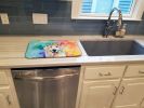 Great Pyrenees Hippie Dawg Dish Drying Mat Absorbent Dish Drying Mat Pad for Kitchen Counter Dish Drainer Mat for Countertop, 14 x 21", Multicolor