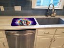 Cavalier Spaniel Hippie Dawg Dish Drying Mat Absorbent Dish Drying Mat Pad for Kitchen Counter Dish Drainer Mat for Countertop, 14 x 21", Multicolor